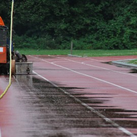 Onderhoud atletiekpiste van Basic Fit in Hasselt - afbeelding