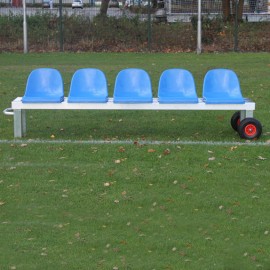 Mobiele spelersbank met zitkuipen, 3 meter