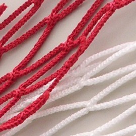 Rood en wit voetbaldoelnet | 7.5x2.5x2x2 m