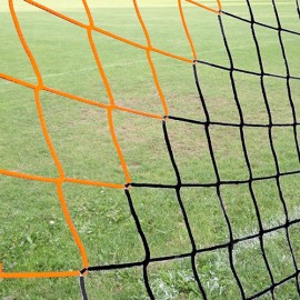 Oranje en zwart voetbaldoelnet | 7.5x2.5x0.8x2 m