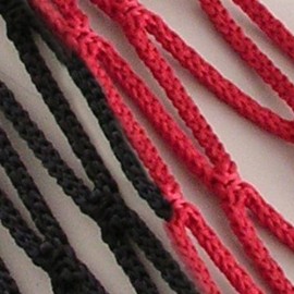 Rood en zwart voetbaldoelnet | 7.5x2.5x0.8x2 m