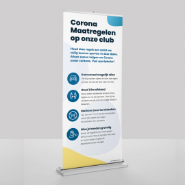 Roll-up banner Corona maatregelen (85x200cm)